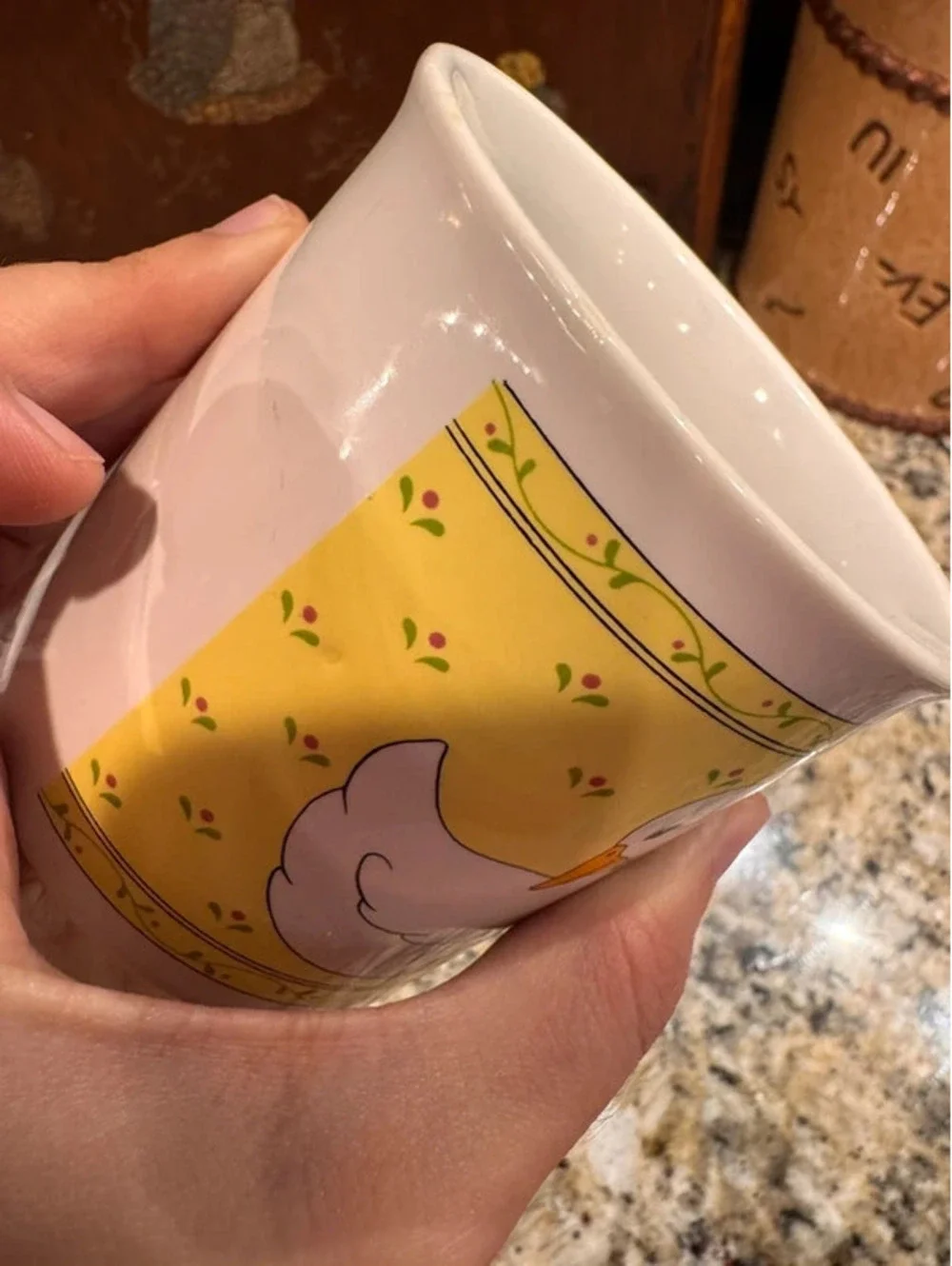Vintage Goose coffee mug and lid